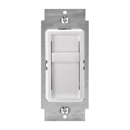 Leviton Leviton Decora SureSlide White 600 W Slide Dimmer Switch 1 pk C22-06672-1LW